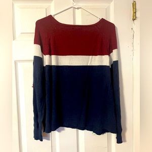 Lightweight color block sweater